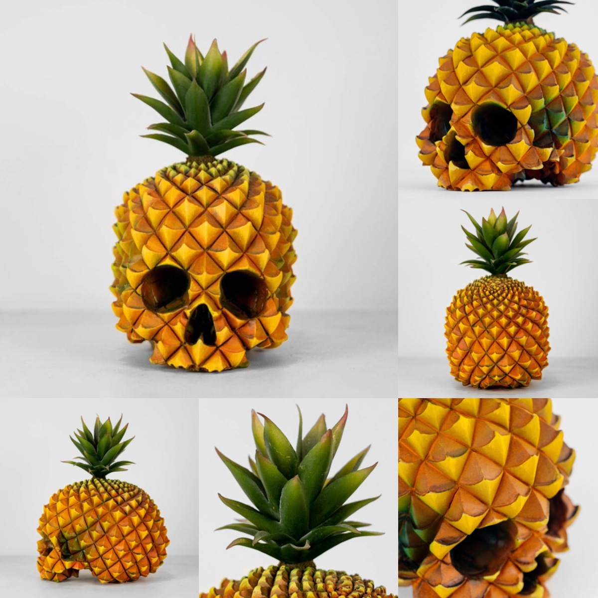Handmade Skull-Pineapple Commemorative Decor