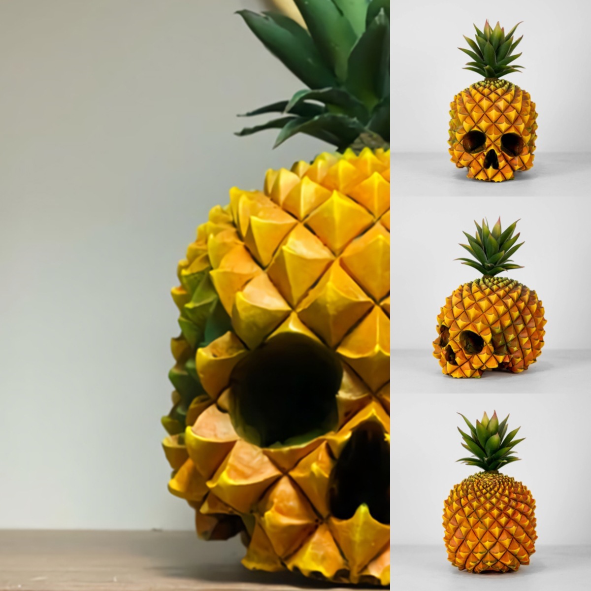 Handmade Skull-Pineapple Commemorative Decor