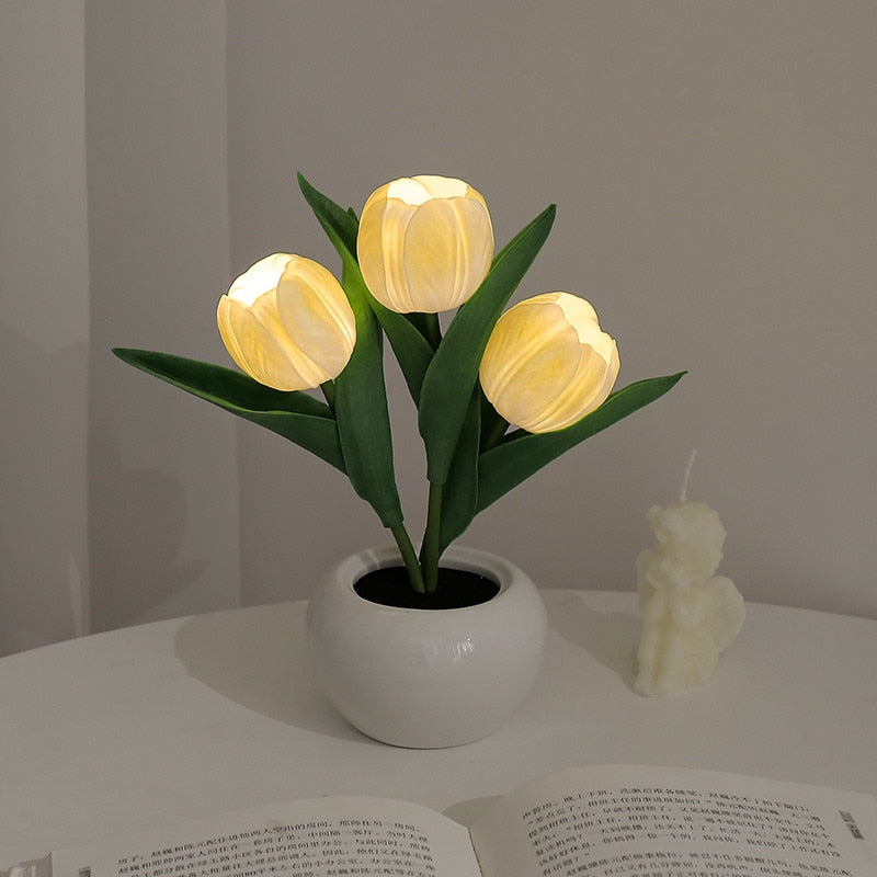 LED TULIP NIGHT LIGHT FLOWER TABLE LAMP