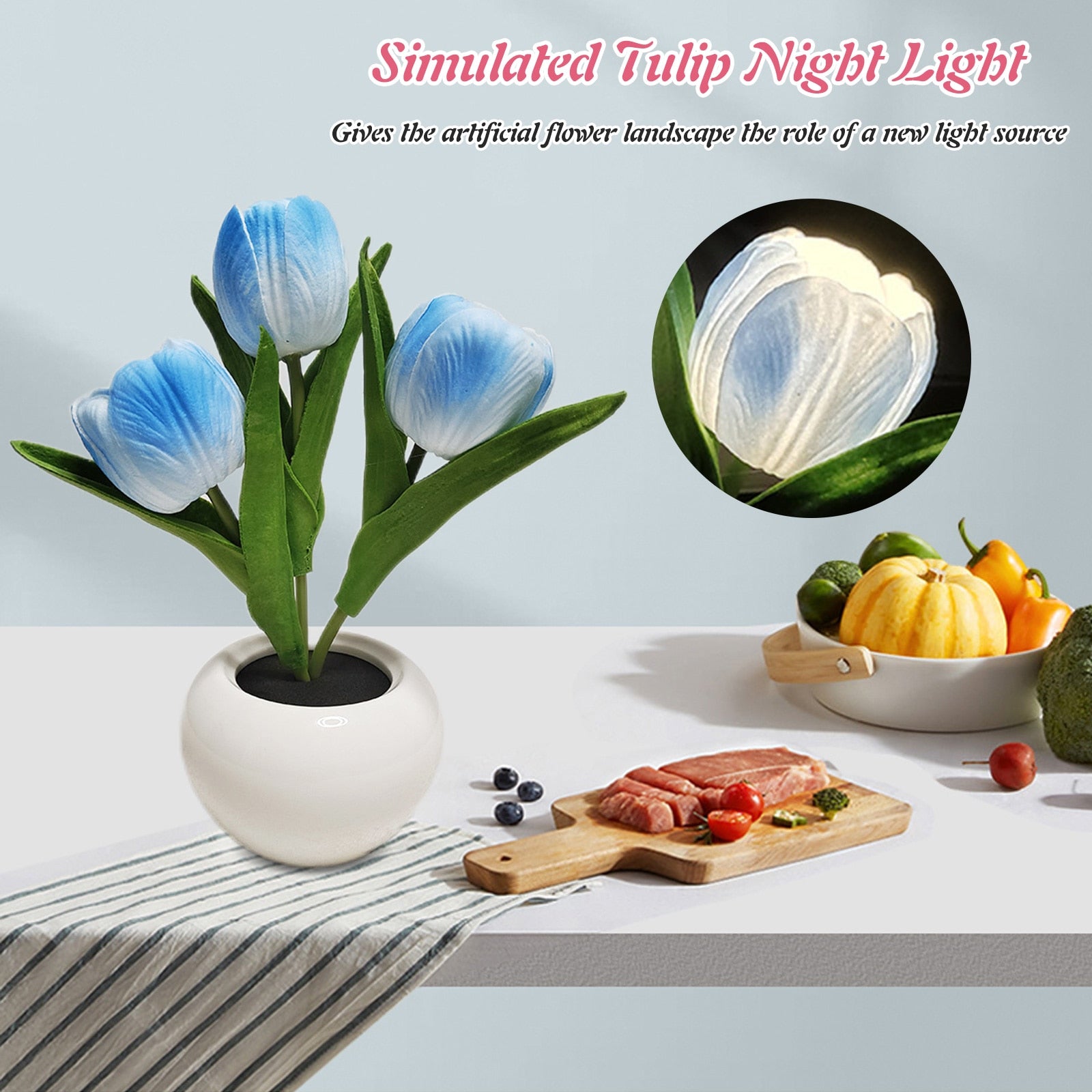 LED TULIP NIGHT LIGHT FLOWER TABLE LAMP