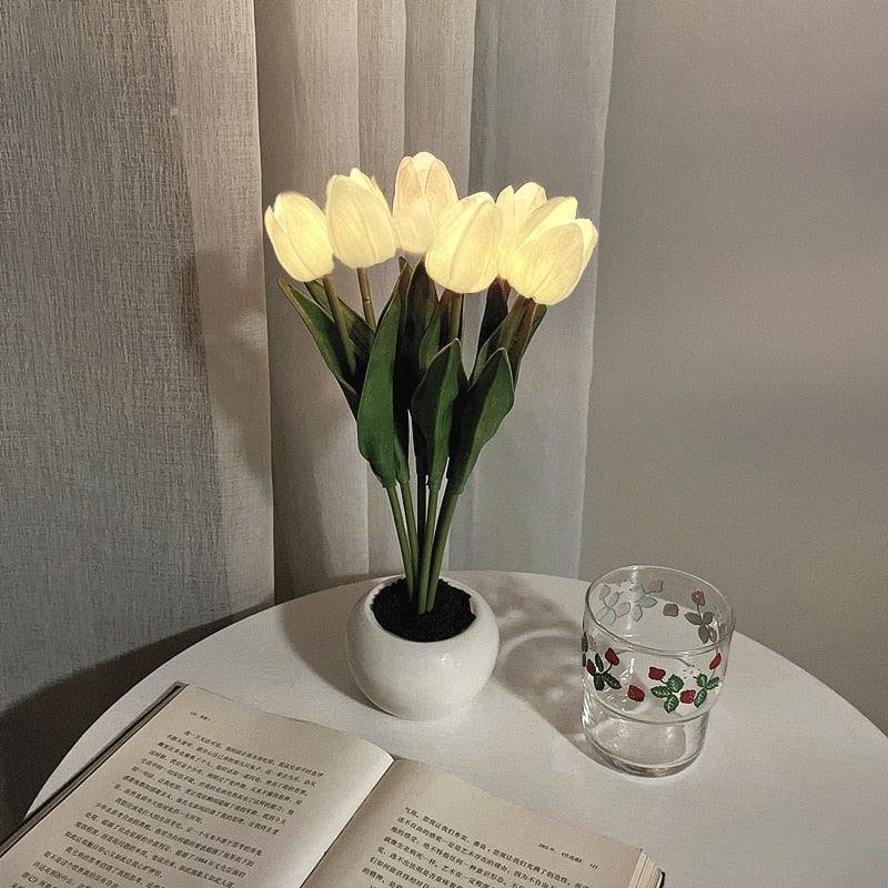 LED TULIP NIGHT LIGHT FLOWER TABLE LAMP