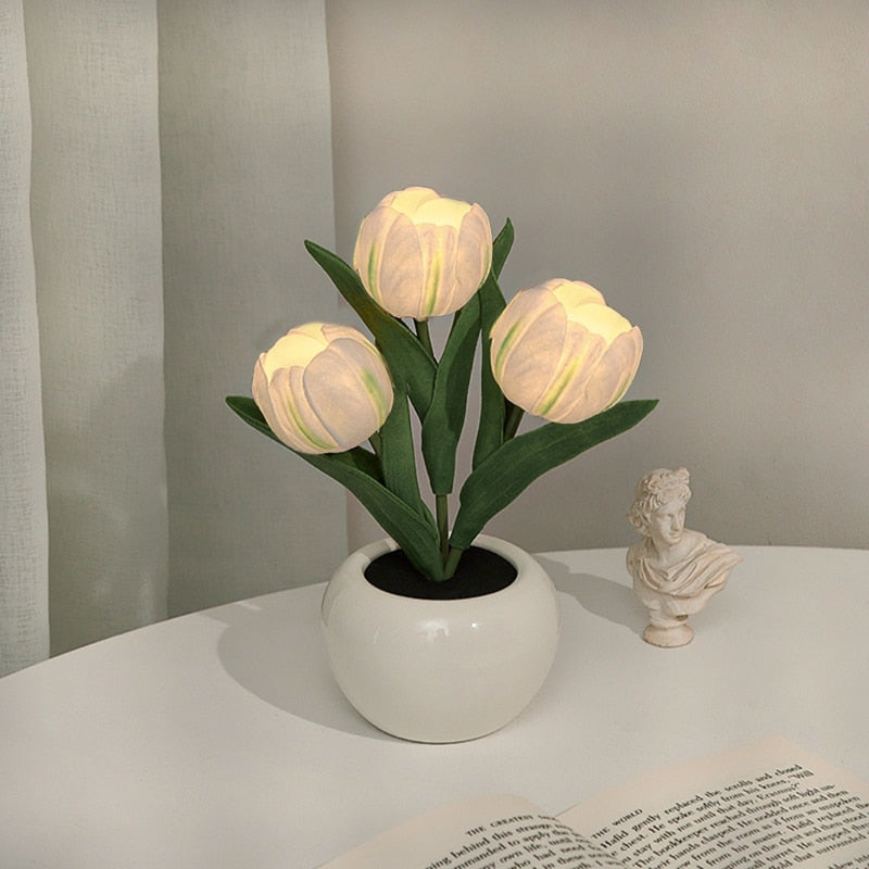 LED TULIP NIGHT LIGHT FLOWER TABLE LAMP
