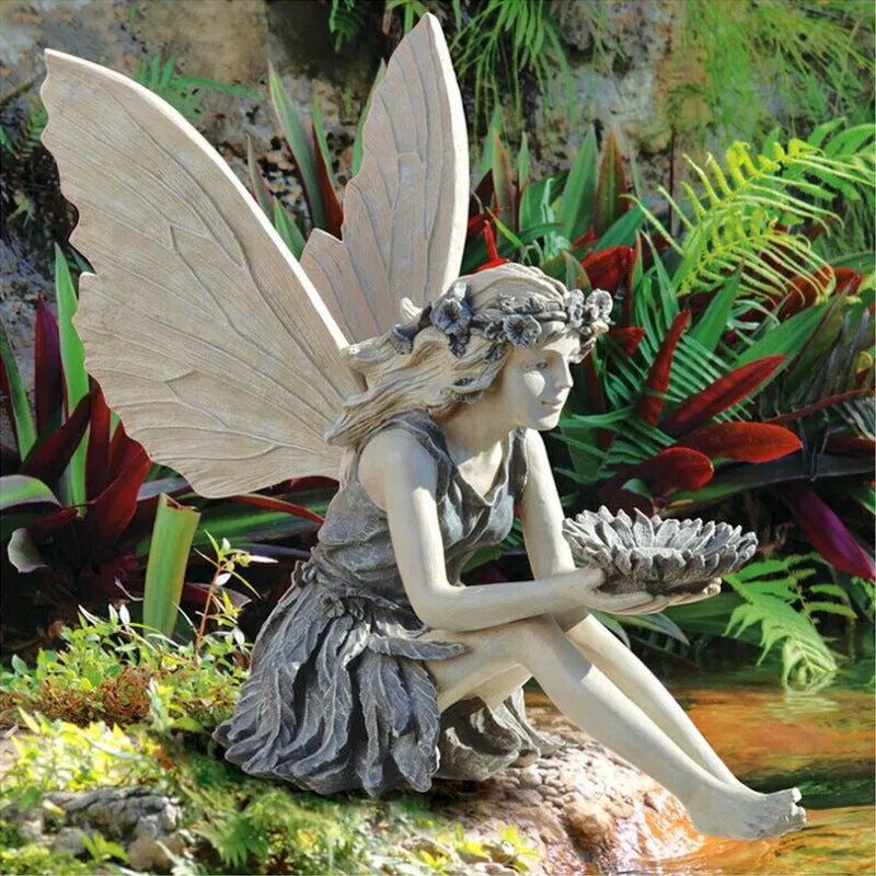 🦋Seated Fairy Statue Garden Resin Craft Ornament