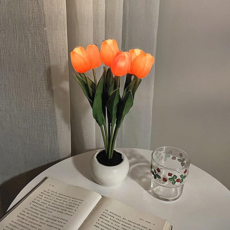 LED TULIP NIGHT LIGHT FLOWER TABLE LAMP