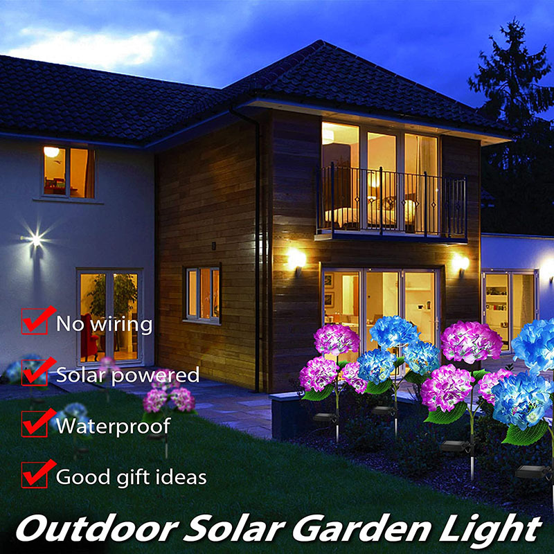 Solar Hydrangea Flower Lights