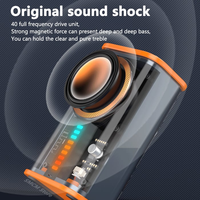 🎵Transparent Mecha Wireless Bluetooth Speaker