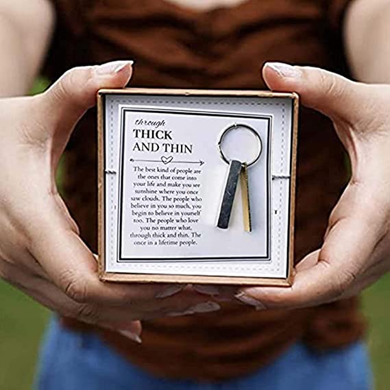 Through Thick and Thin Keychain - Best Friend Gift