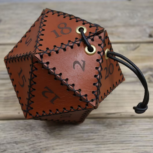 🎄Christmas Gifts - Leather D20 dice bag 