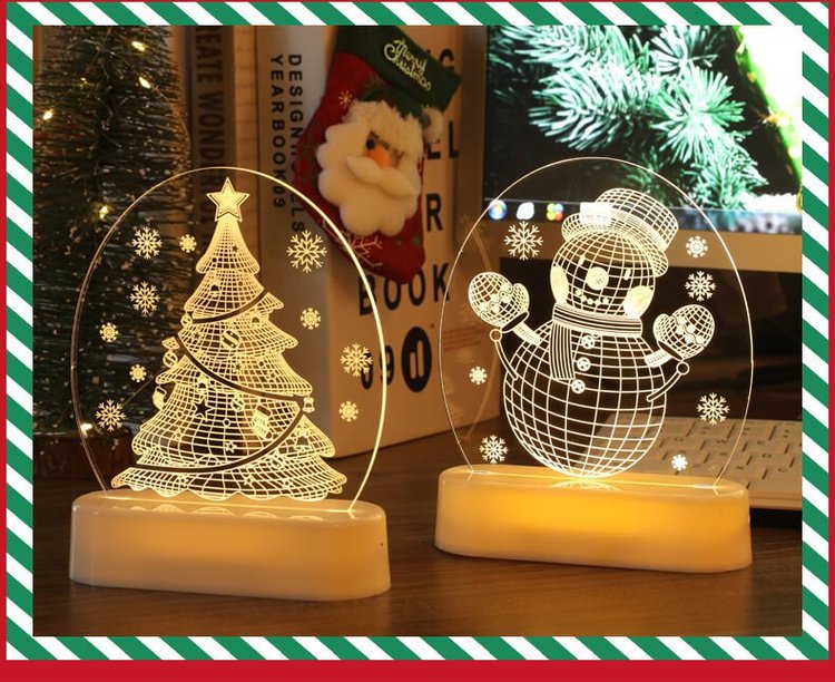 【The New 2022 Santa Claus snowman Christmas Tree Lights bedroom decor
