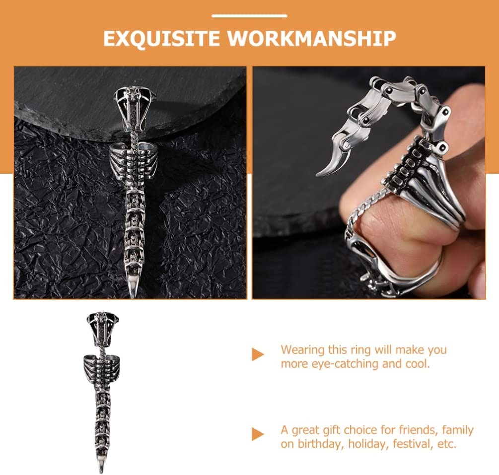 Alien Xenomorph Tail Ring - Biomechanical Ring Design