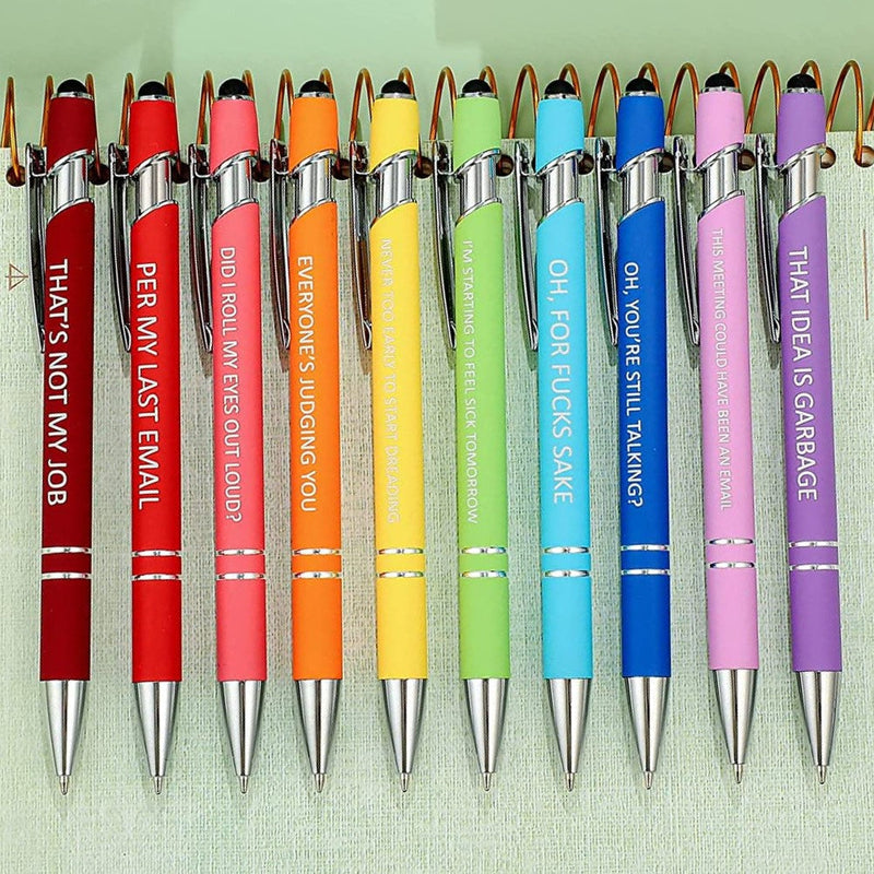 🌈 10Pcs Ballpoint STRESS RELIEF FUNNY PENS😂