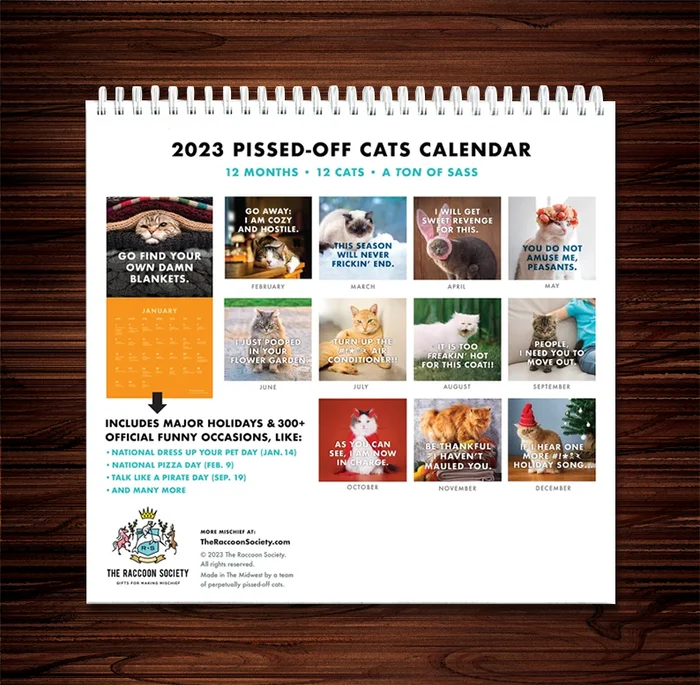 🎊NEW ARRIVAL🎊 😾2023 Pissed-Off Cats Calendar