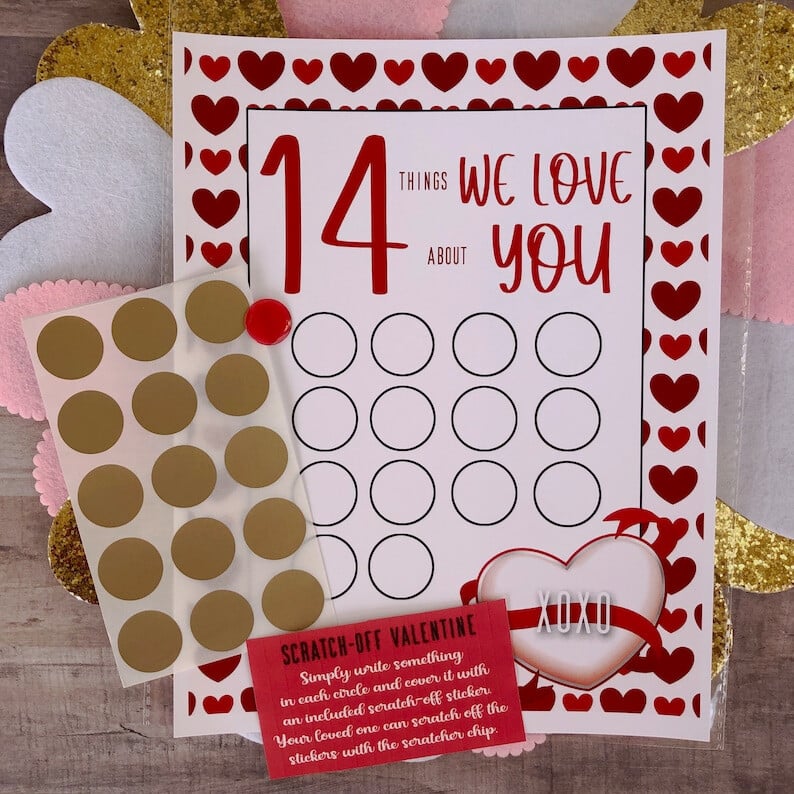 Valentine Scratch Off Print - 14 Things I Love About You