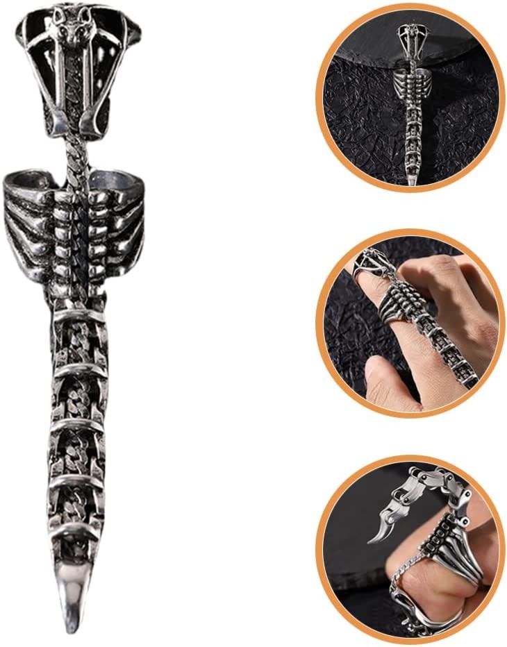 Alien Xenomorph Tail Ring - Biomechanical Ring Design