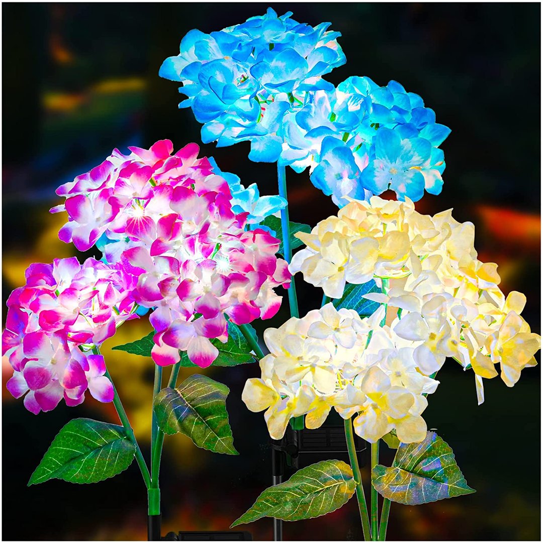 Solar Hydrangea Flower Lights