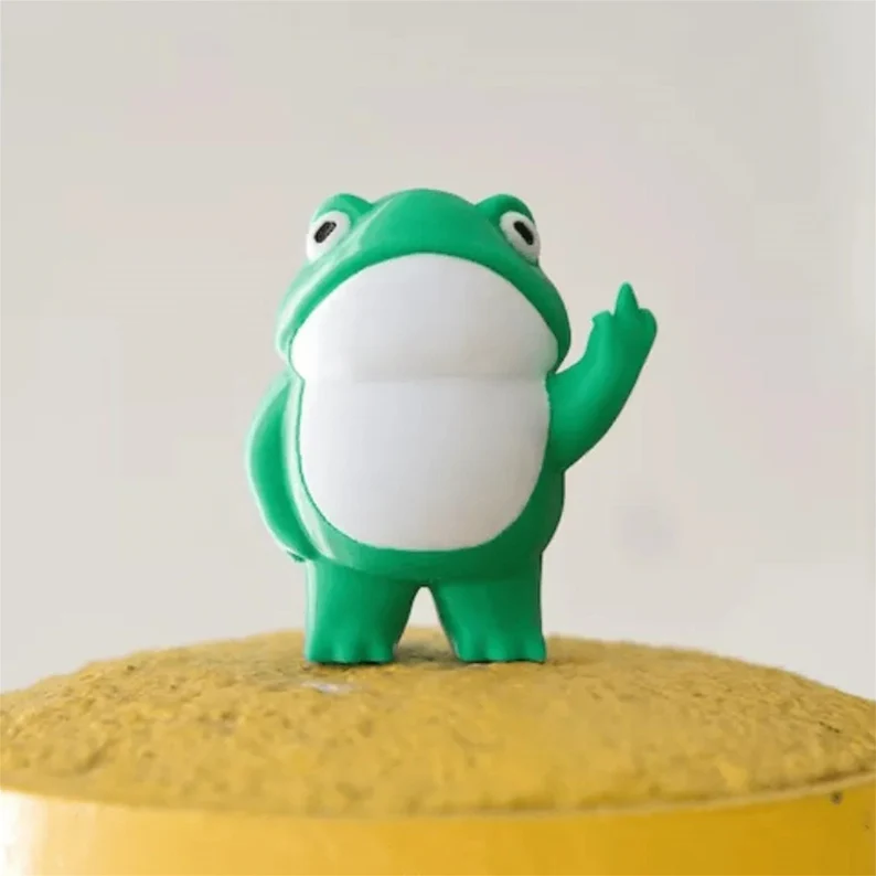 Mr. Rebellious Frog with Middle Finger🐸