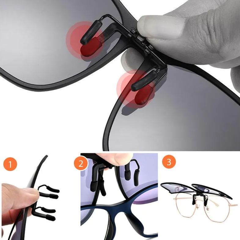 (🔥HOT SALE-40% OFF) New Polarized Clip-on Flip Up Sunglasses