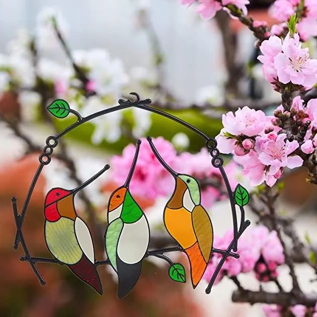 🐦The best Gift-Birds Stained Window Panel Hangings🎁