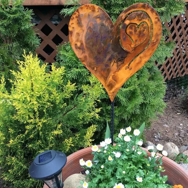 A Rusted Heart in the Garden