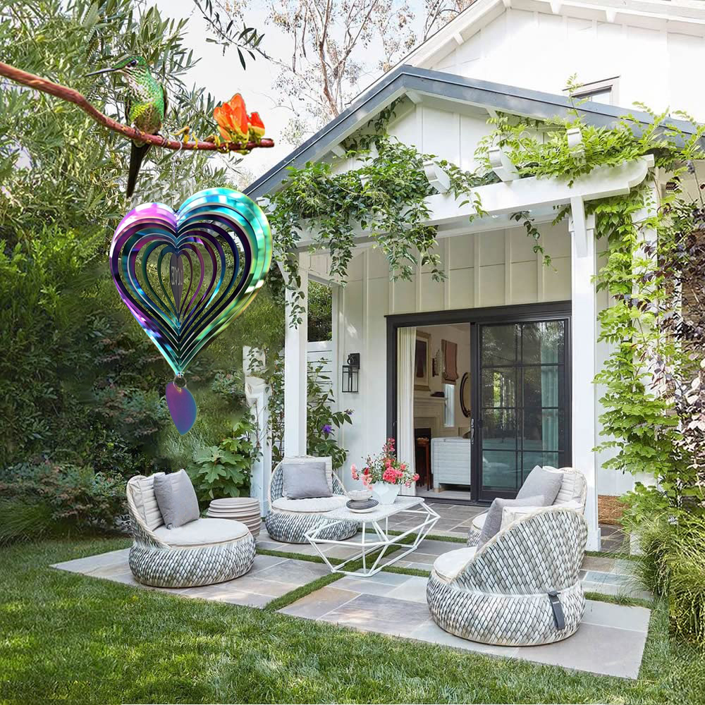 🌪️Wind Spinner Outdoor Metal 3D Heart Pattern Spinners💞Yard and Garden Decoration🌻Perfect Gift Idea🎁