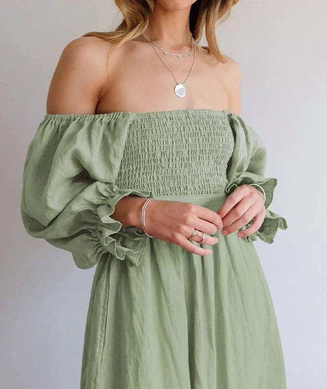 FRENCH RUFFLED LANTERN SLEEVES MULTI