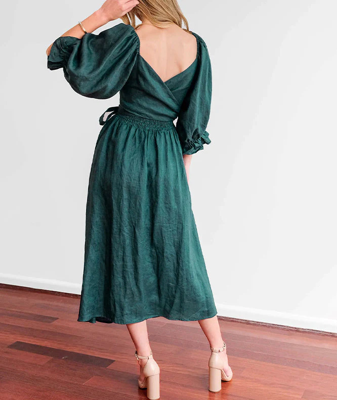 FRENCH RUFFLED LANTERN SLEEVES MULTI
