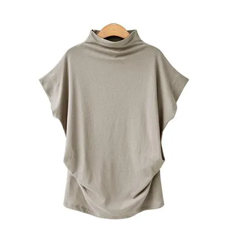 T-SHIRT FEMALE SPRING AND SUMMER HALF-HIGH COLLAR