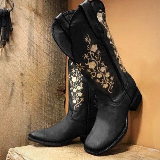Tassel Vintage Embroidered Rider Boots