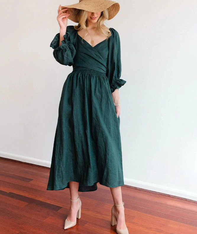FRENCH RUFFLED LANTERN SLEEVES MULTI