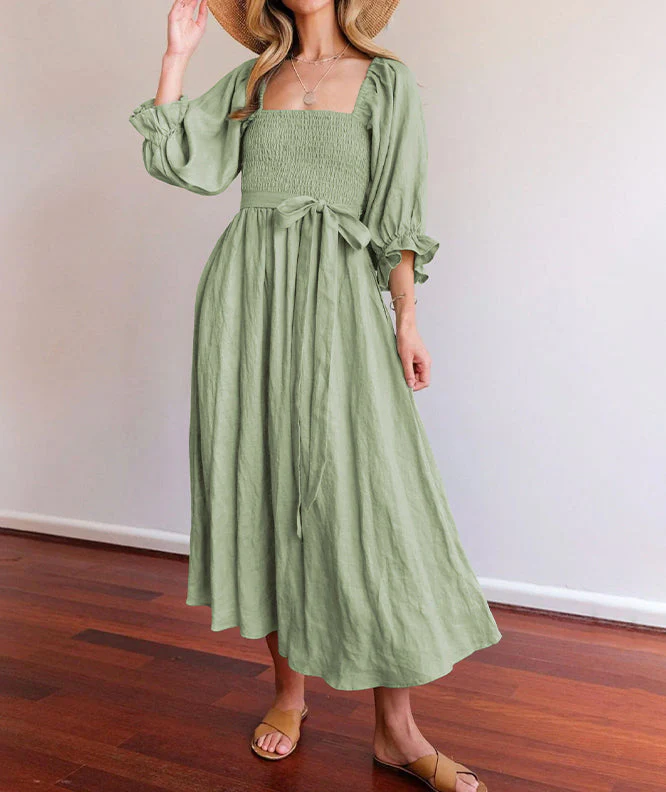 FRENCH RUFFLED LANTERN SLEEVES MULTI