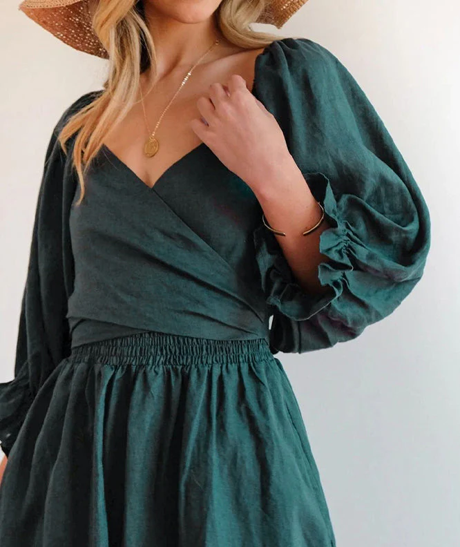 FRENCH RUFFLED LANTERN SLEEVES MULTI