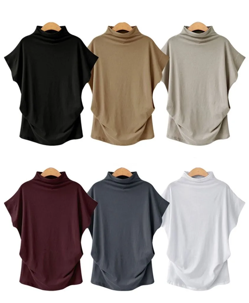 T-SHIRT FEMALE SPRING AND SUMMER HALF-HIGH COLLAR