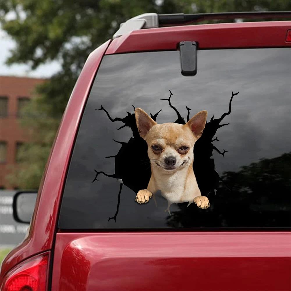 Chihuahua Crack Car Sticker
