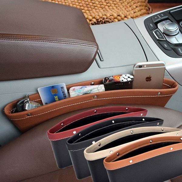 Leather Car Gap Organizer Pocket