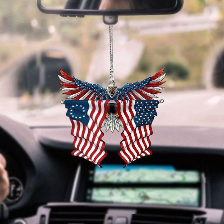 Betsy Ross Flag and United States Eagle Flag,Car Hanging Ornament