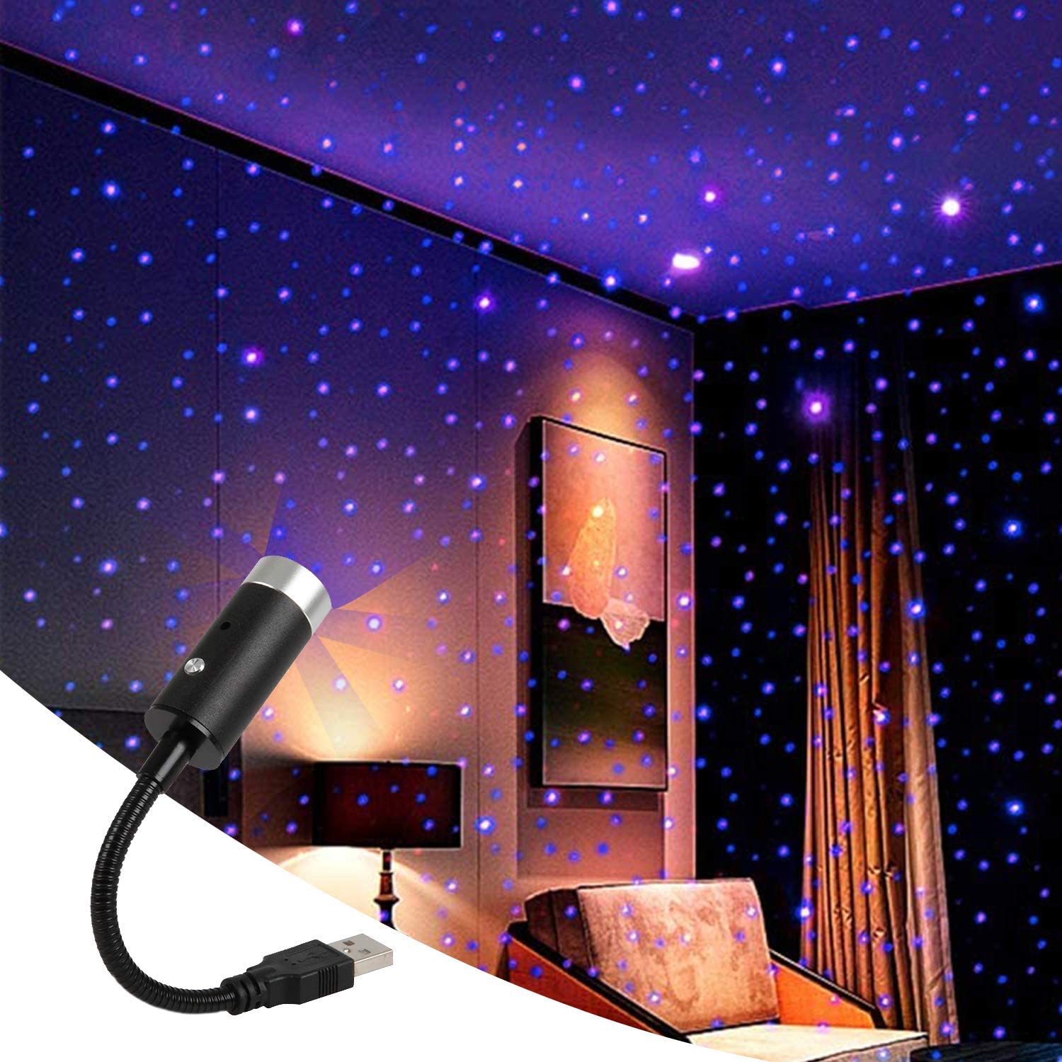 【Buy 2 Get 1 Free】 Plug and Play - Car and Home Ceiling Romantic USB Night Light!