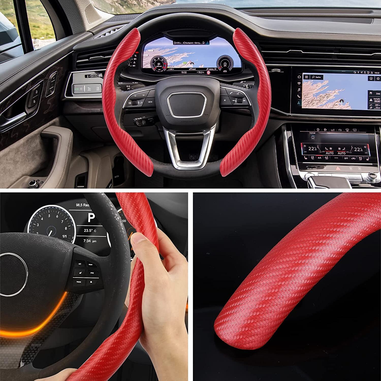 Non-slip steering wheel cover for cars