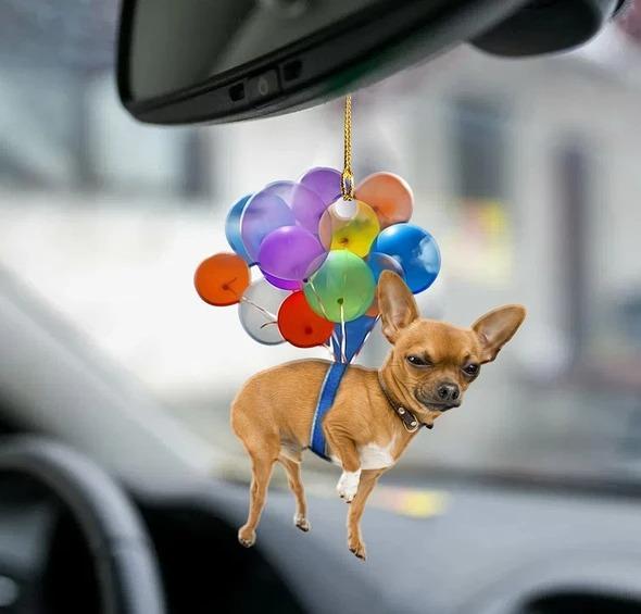 Angel Chihuahua Dog Fly With Bubbles - Ornament