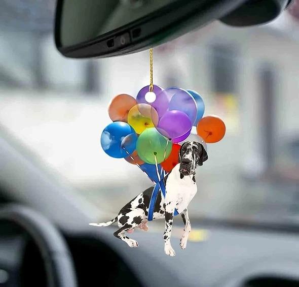 Angel Cute Great Dane Dog Fly With Bubbles - Ornament
