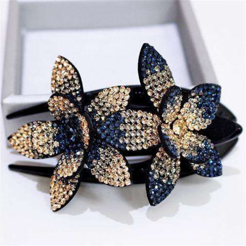 🌊SUMMER HOT SALE 💐DIAMOND DOUBLE FLOWER HAIR CLIP