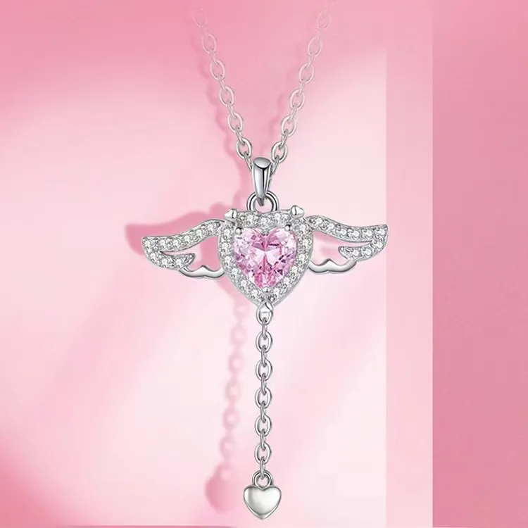 🎄CHRISTMAS PRE-SALE💖PINK ANGEL WINGS NECKLACE 