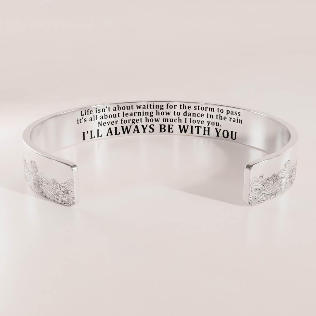 For Granddaughter - I'll Always Be There For You Wave Cuff Bracelet