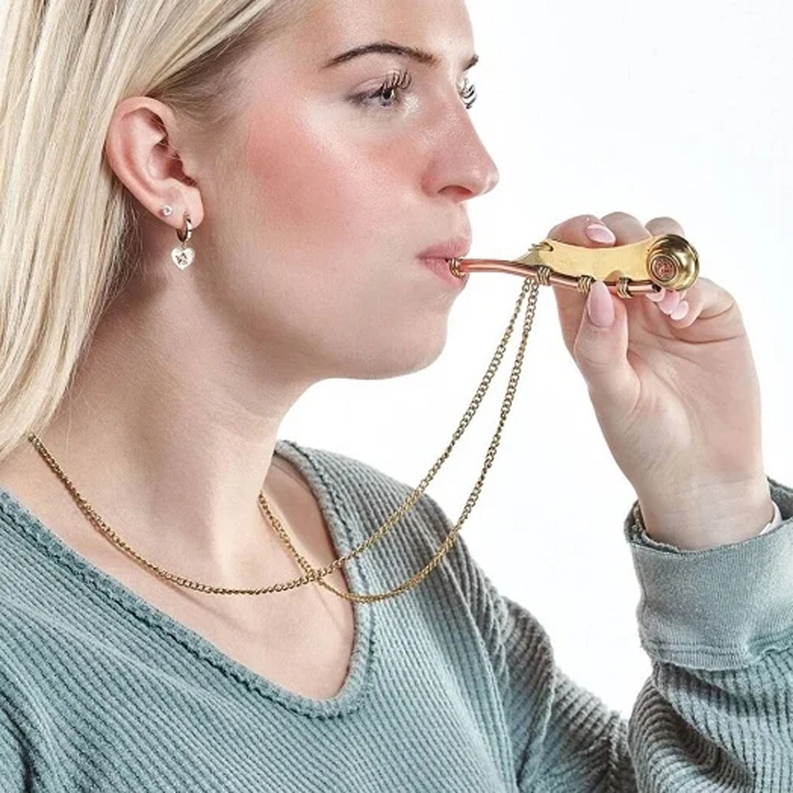 1920s English Brass and Copper Boatswain Whistle Antique Marine Tool