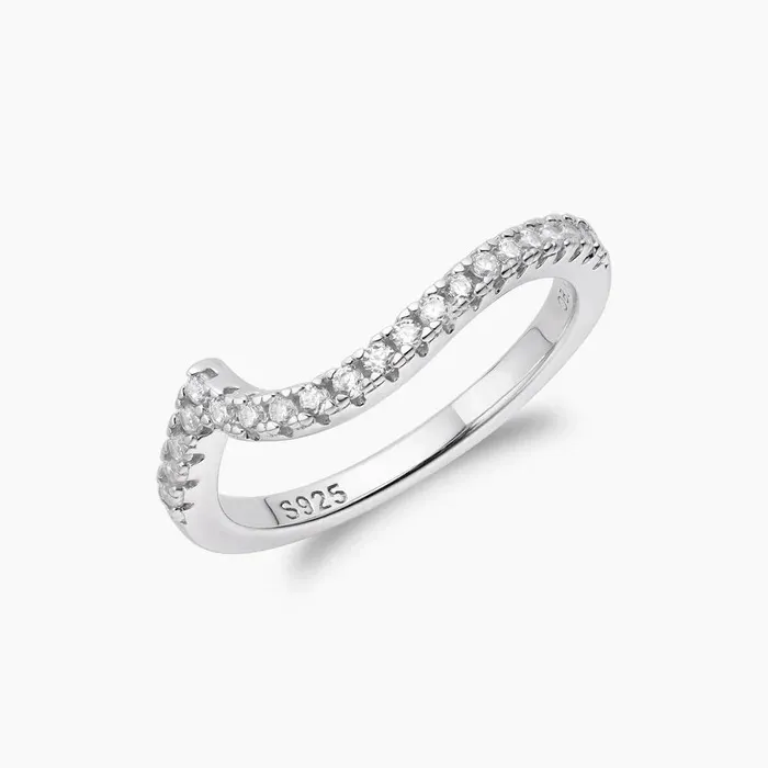 925 STERLING SILVER PAVÉ VAGUES RING