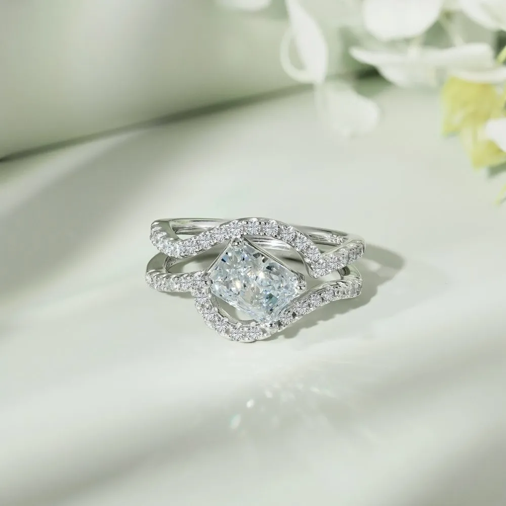 925 STERLING SILVER PAVÉ VAGUES RING