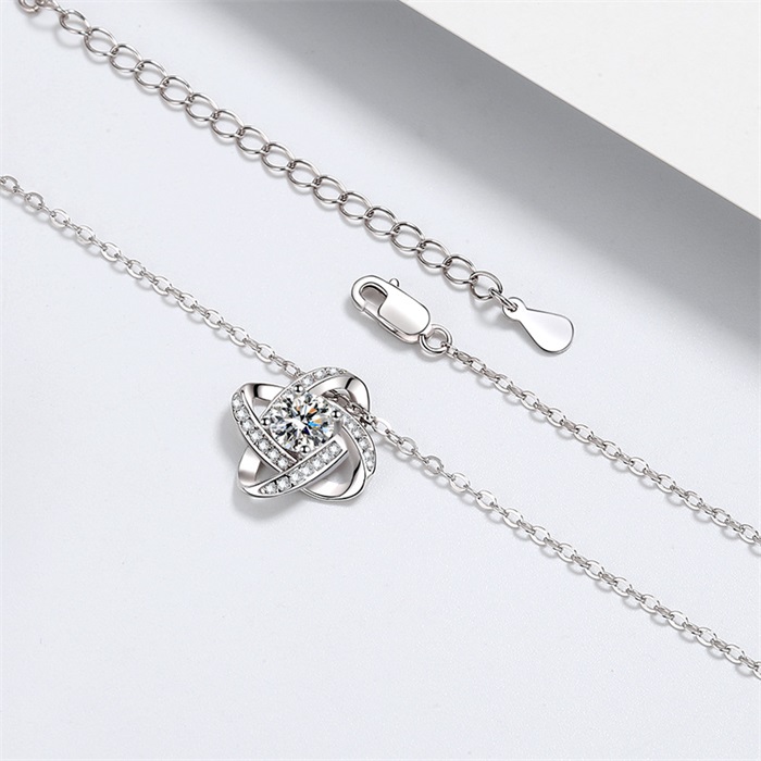To My Beautiful Daughter - Forever Love Knot Sterling Silver Necklace