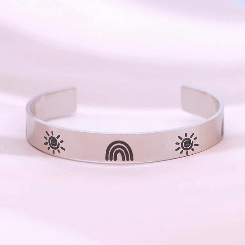 For Granddaughter - I'll Always Be There For You Wave Cuff Bracelet