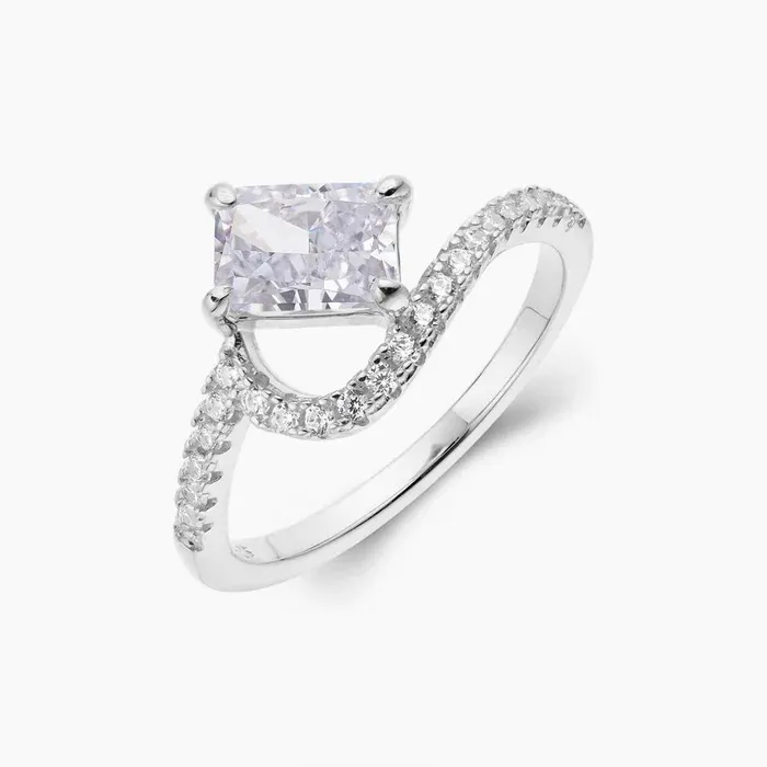 925 STERLING SILVER PAVÉ VAGUES RING