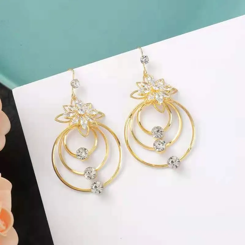 💐MOTHER'S DAY PRE-SALE💝ITALIAN STYLE CRYSTAL LOTUS HOOP EARRINGS