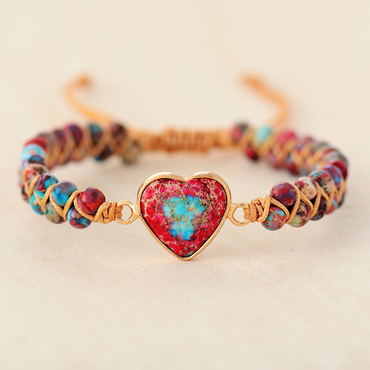 💝Jasper Heart Bracelet（To My Granddaughter Love You Forever ）